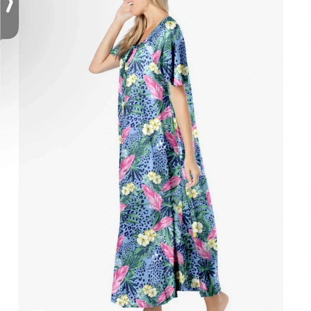 Only Necessities | Women's Floral Paradise Lounger Maxi‎ Dress | Size 18/20